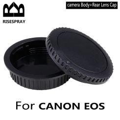Rear Lens Body Cap Camera Cover Set Dust Screw Mount Protection Plastic Black Replacement for Canon EOS EF EFS 5DII 6D