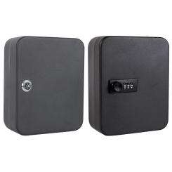 Key Cabinet Wall Mount 20 Key Hooks Locking Key Organizer with Key/Code Lock Key Storage Lock Box Key Cabinet Security Lock Box