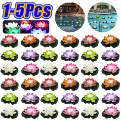 Colorful Artificial Floating Water Lily Simulation EVA Lotus-Leaf Flowers Water Lily Pond Plants for Gardens Home Fish Tank
