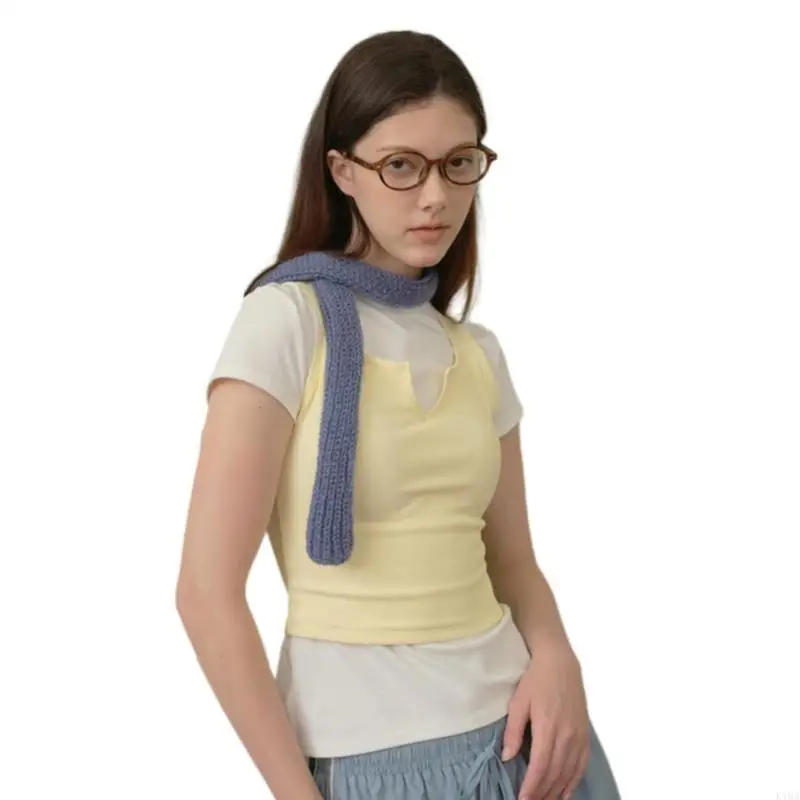 Description Picture 6 of itemK1MA Girls Posing Scarf Soft & Breathable Knitted Neck Scarf Fashionable Solid