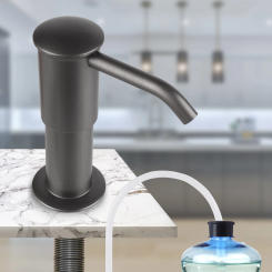 The Big Size(Gray) Kitchen Sink Soap Dispenser ABS Pump Built In Soap Dispenser for Kitchen Sink with 1.5m (59") Extension Tube
