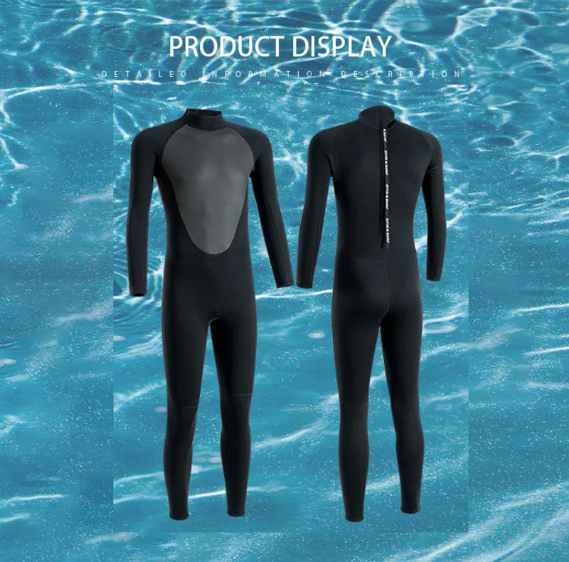 Description Picture 5 of item3MM Wetsuits Men Neoprene Diving Surfing Swimming Full Suits Cold Water Keep Warm Zipper Water Sports Full Diver Suit
