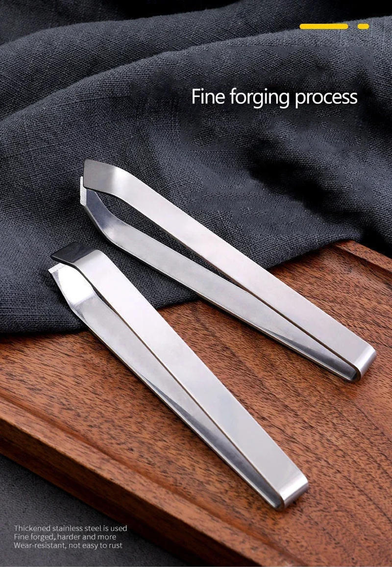 Description Picture 4 of item1 PC Stainless Steel Fish Bone Tweezers Pincer Clip Puller Remover Tongs Fish Bone Plucking Clamp Kitchen Gadgets Seafood Tools