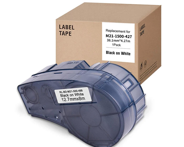 Description Picture 3 of itemLabel Tape M21-750-427 M21 750 499 Ribbon Vinyl Label Black On White Film For Use In Brady Portable Printers BMP21 Plus