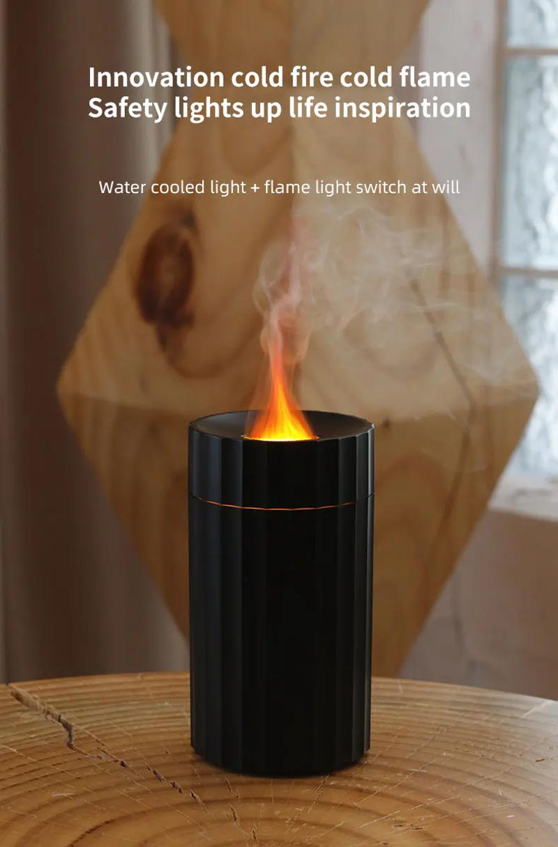 Description Picture 4 of itemPortable Car Simulation Flame Aroma Diffuser 7 Colorful Light 100ml Mini Ultrasonic Essential Oil Humidifier USB Power Supply