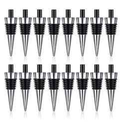 16 Pieces Metal Cork Blank Wine Cork Kit Reusable Wine Cork Insert Set Hardware for Wedding Wine Party Bar DIY Turning