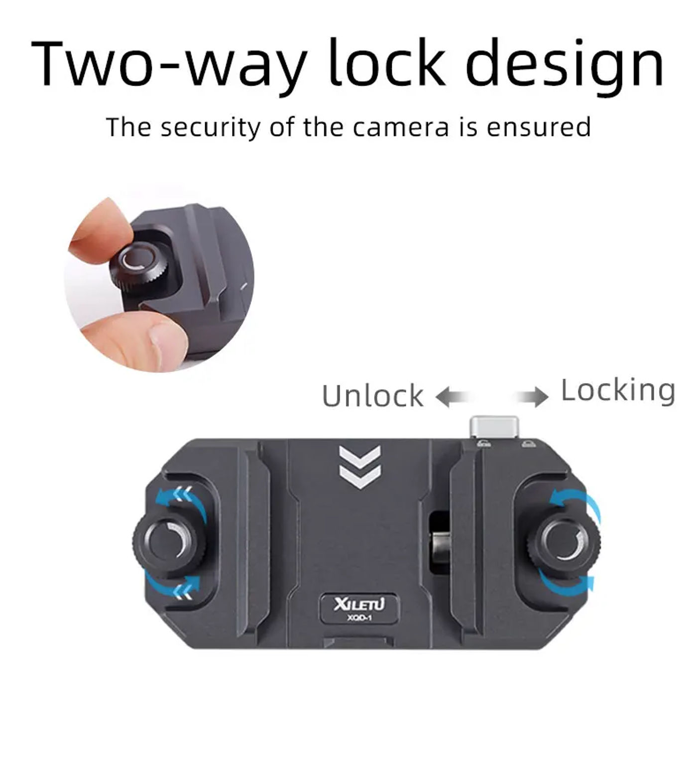 Description Picture 6 of itemXILETU XQD1 Camera Capture Clip Arca Swiss Quick Release Plate Clamp Quick Switch Tripod Slider Mount Adapter