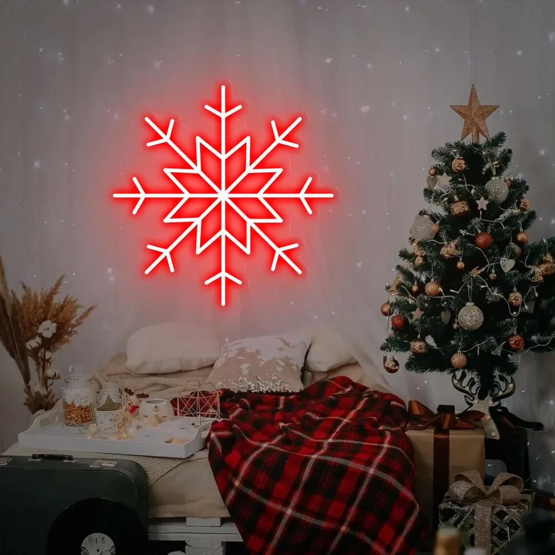 Description Picture 3 of itemSnowflake Neon Sign, Snowflake Christmas Decoration Flex Silicone LED Neon Lights