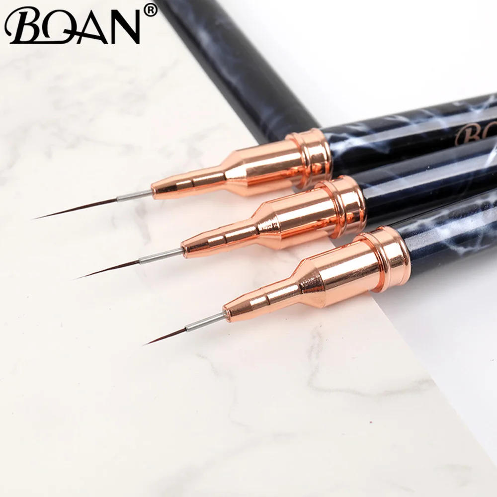Description Picture 4 of itemBQAN Professional Nail Art Liners Striping Brushes Tool Marble Metal Handle Drawing Detail Painting Blending Liner Nail Brush