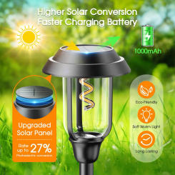 4 Pack Outdoor Solar Pathway Lights Garden Waterproof Solar S-shaped Tungsten Filament Lamp Auto On/Off Landscape Lights