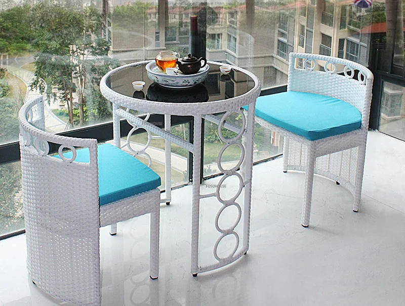 Description Picture 4 of itemBalcony Coffee Table Courtyard Garden Furniture PP Rattan Chair Furniture Waterproof Outdoor Patio Furniture Set Leisure Set