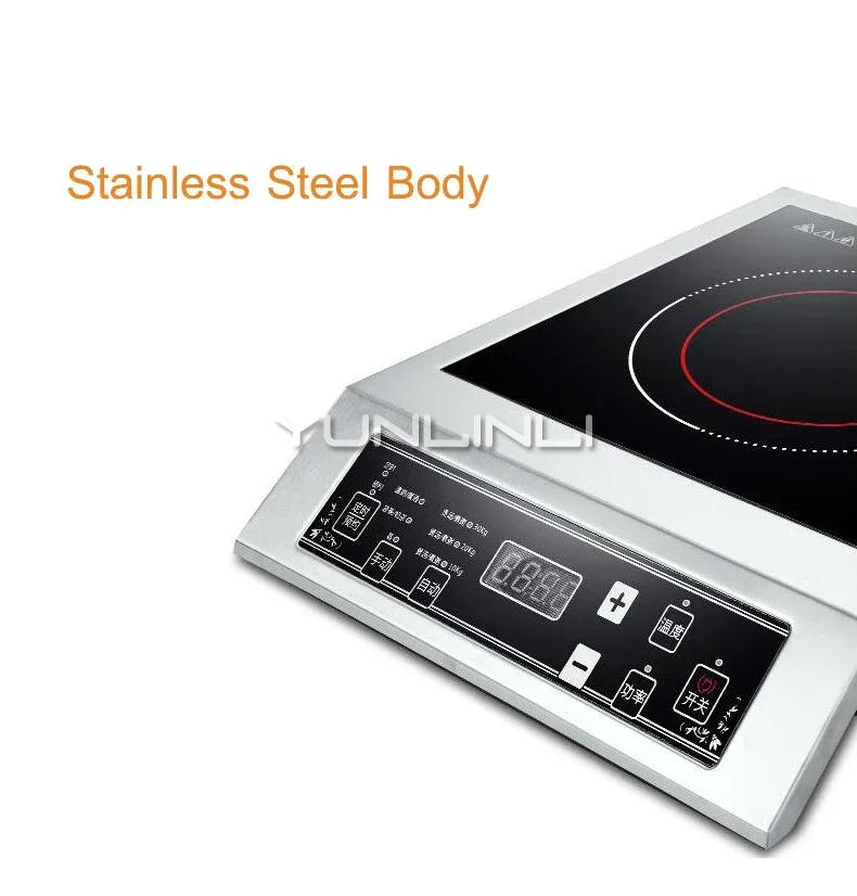 Description Picture 6 of itemInduction Cooker High-power 3500W Stainless Steel Commercial Stir-fried Stove Hot Pot Soup Cook Stove Home