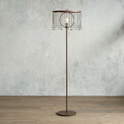 American country wrought iron floor lamp retro crystal dream castle princess room floor living room bedroom