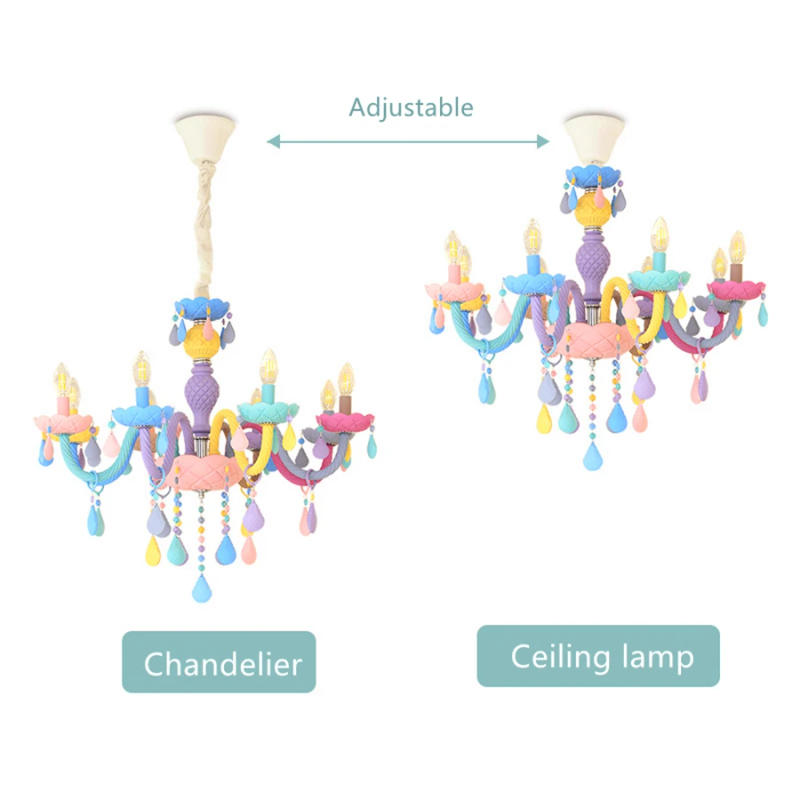 Description Picture 3 of itemAmerican Crystal Vanity Pendant Light Luxury Candle Chandelier Living Dining Room Girl Children's Bedroom Decor Led Hanging Lamp