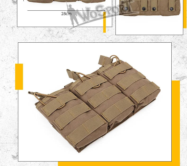 Description Picture 3 of itemEYHGKZ Tactical Hunting Molle G36 Triple Mag Pouches System CS Wargame Shooting Accessories Waist Storage Bag Outdoor Equipment