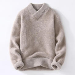 Trendy Korean Style Men's Sweater 2022 Autumn Winter Crystal Fleece Turtle Neck Knitwear Casual Scene Pullovers