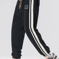 EN Chenille Leggings For Men's Spring Autumn HigH-end Patchwork SportS Pants, Loose And Casual Long Pants Trend