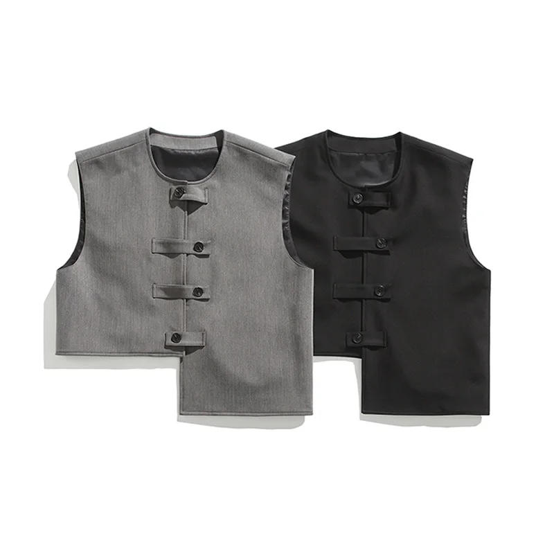 Description Picture 3 of itemCityboy Summer Asymmetric Design Vest Men Streetwear Fashion Loose Casual Vintage Vest Women Sleeveless Jacket Waistcoat