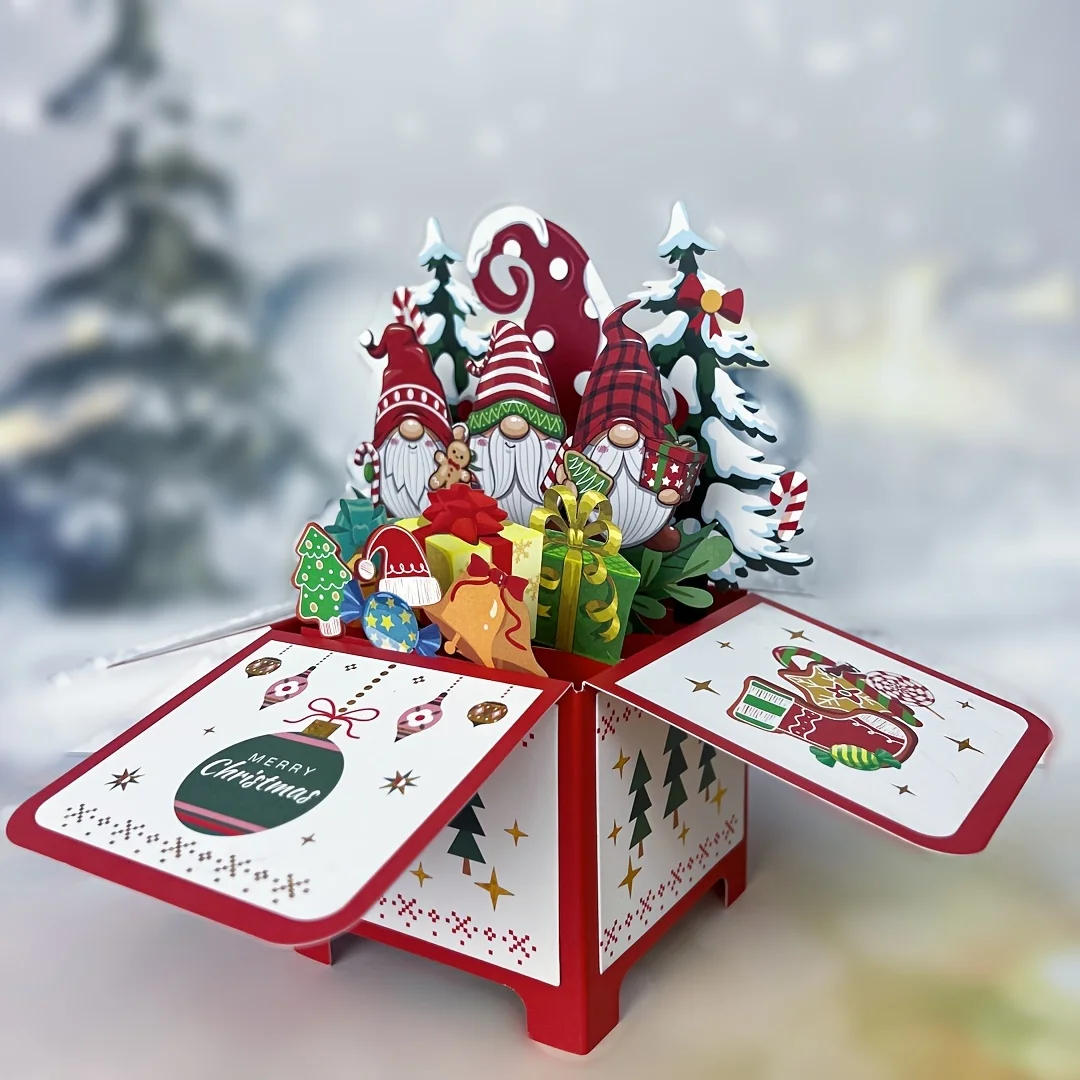 Description Picture 5 of itemChristmas & New Year Santa 3D Pop Up Greeting Cards Handmade for All Occasions Including Mailing Accessories Invitations