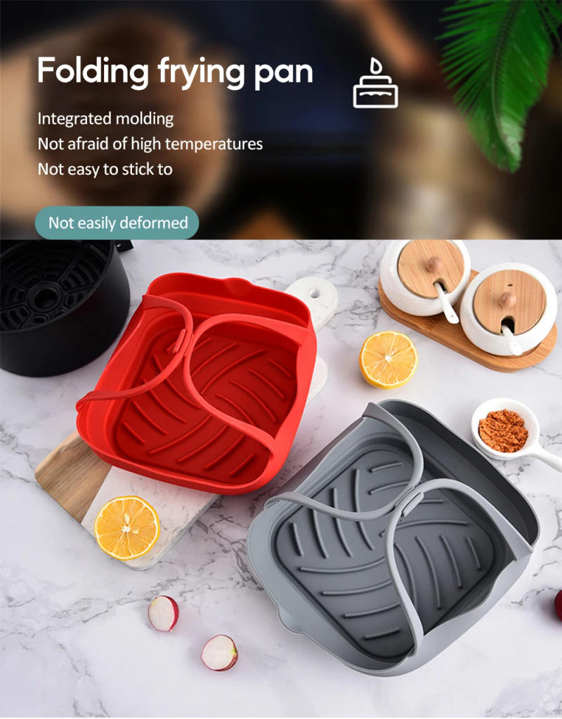 Description Picture 4 of itemAir Fryer Oven Silicone Baking Tray Reusable Pizza Fried Chicken Basket Silicone Molds for Air Fryer Grill Pan Accessories Tool