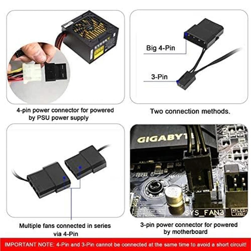 Description Picture 5 of item80mm 90mm 120mm Quiet Computer Fan Silent PC Fans For Computer PC Case GPU CPU Cooler Radiator Cooling