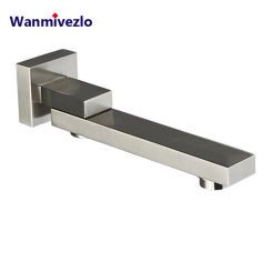 Brushed Nickel hidden shower faucet wall mounted swive bath spout 360 degree rotation bath faucet