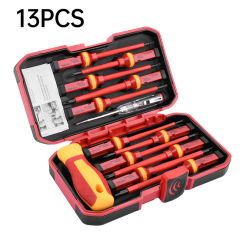 13PCS 1000V Changeable Insulated Screwdriver Set And Magnetic Slotted Bits Repair Tool Electrician Tools