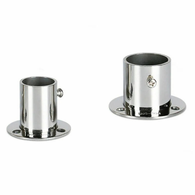 Description Picture 5 of itemRail Rod Pole Flange Wardrobe Bracket Glossy Pc Socket End Support Stainless Steel Balcony Bathroom Balcony Bathroom