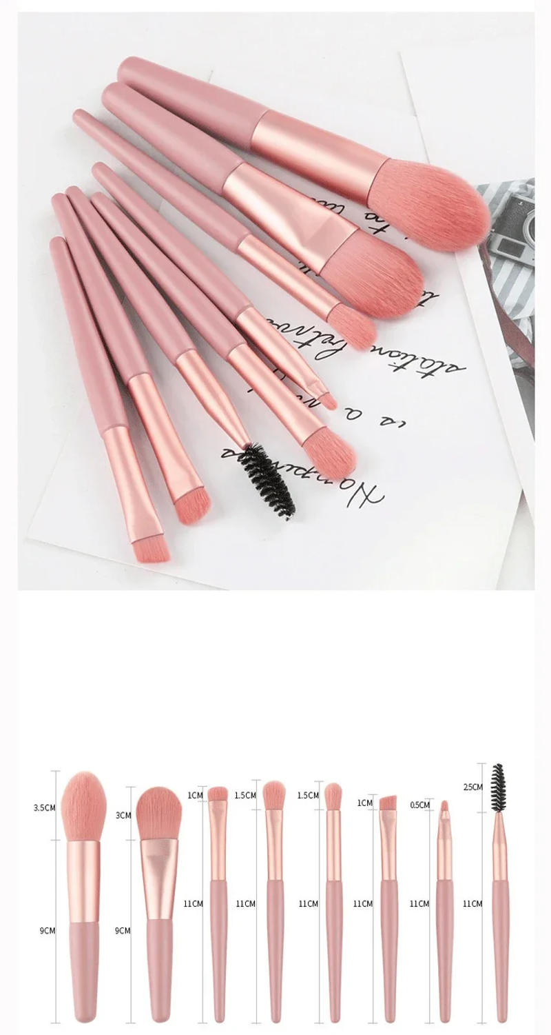 Description Picture 2 of item8PCS Portable Makeup Brush Set Soft Makeup Concealer Brush Blush Loose Powder Eye Shadow Foundation Brush Beauty Tools