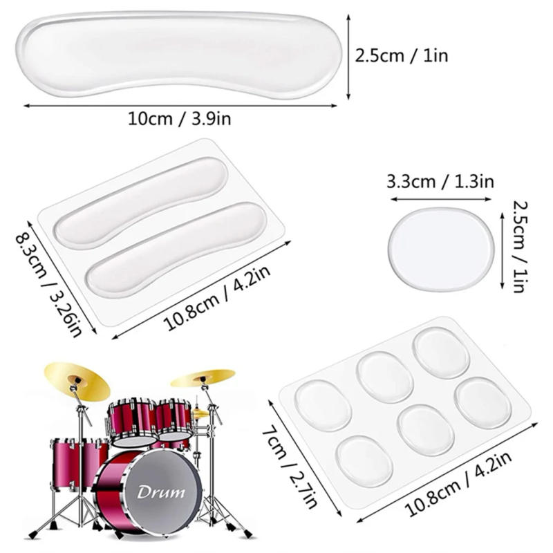 Description Picture 3 of item24pcs Drum Dampeners Get Crisp Clear Drum Tones Soft Silicone Gel Pads Soft Drum Mute Dampeners for Drums Cymbals Tone Control