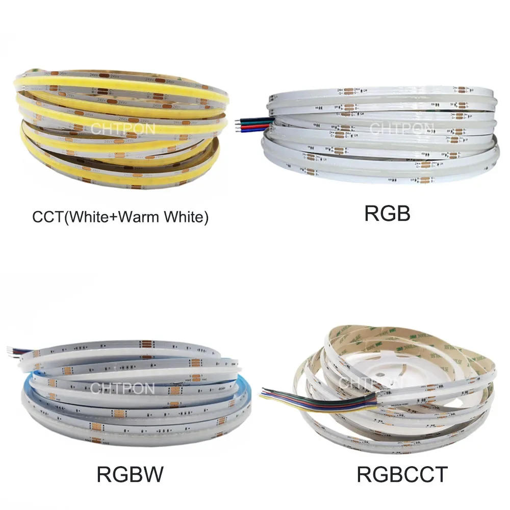Description Picture 2 of itemCOB CCT/RGB/RGBW/RGBCCT LED Light Strip 840LEDs/m High Density Flexible FOB COB RA90 Linear Dimmable Led Lights DC24V