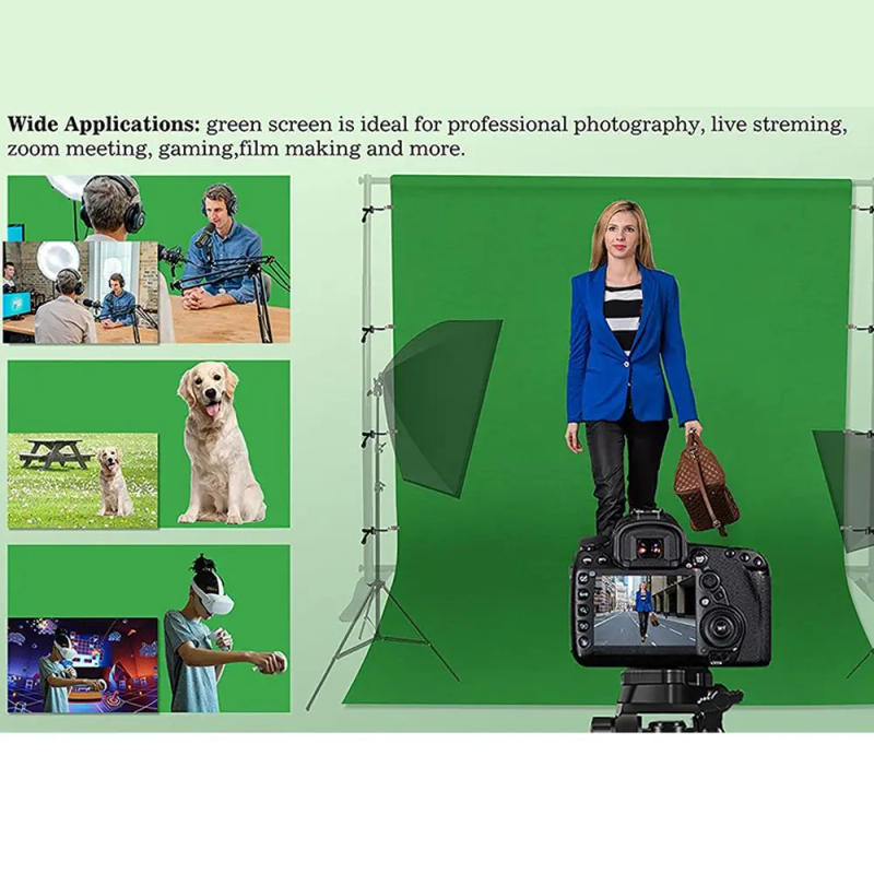 Description Picture 3 of itemPhotography Background Backdrop Cloth Smooth Green White Black Pure Cotton Chromakey Screen Photo Studio Live Streaming