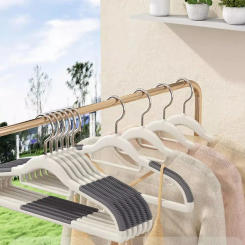 Space Saving Multi Hanging Clothes Storage Hanger High Quality Anti Slip Cloth Hook Tie Rack Hanger Plastic Clothes Rack Home
