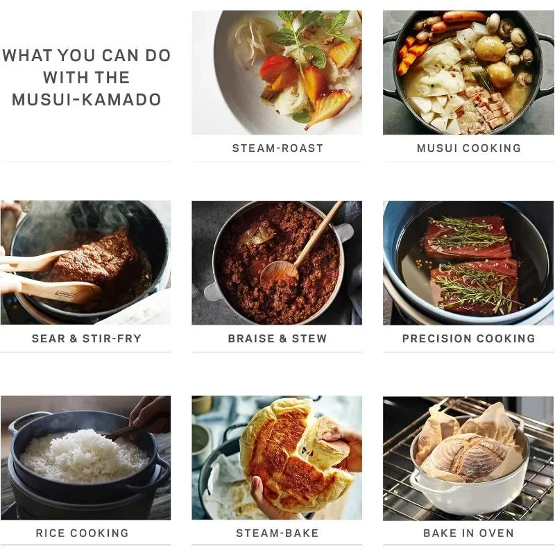 Description Picture 4 of itemVermicular Musui–Kamado (RICEPOT) | Cast Iron Induction Cooker  Precision Multicooker | Japanese Rice Cooker  Slow Cooker