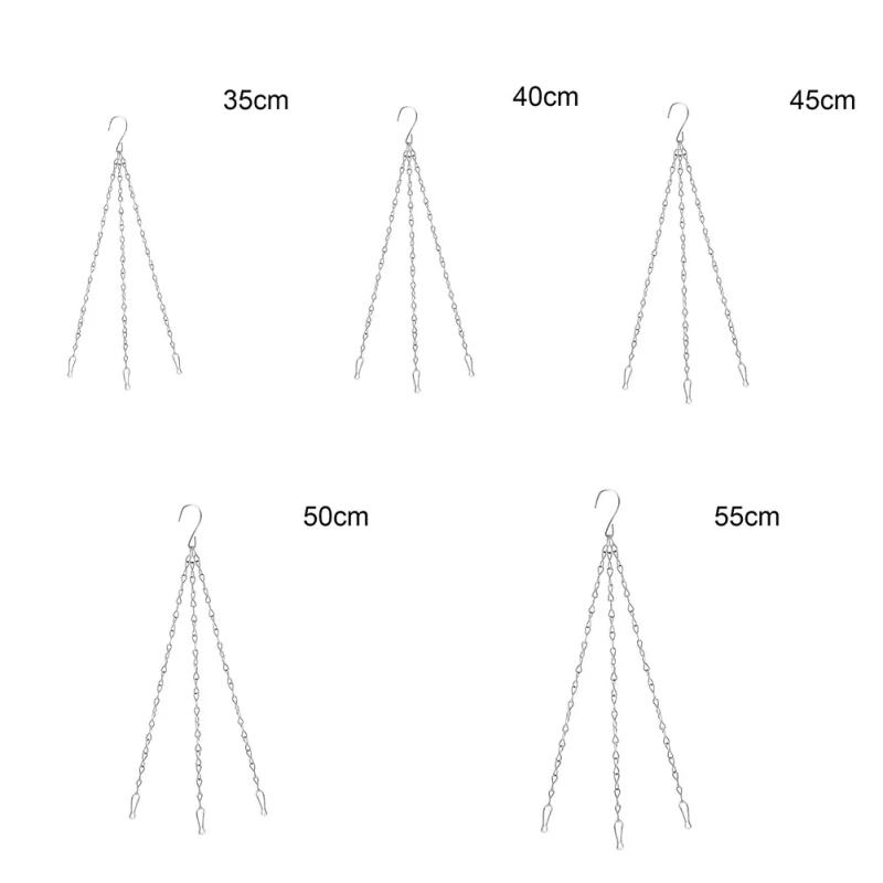 Description Picture 2 of itemHanging Flower Pot Silver 3 Strand Replacement Garden Hanging Basket Spare Metal Chains Hanger For Home Garden Decoration