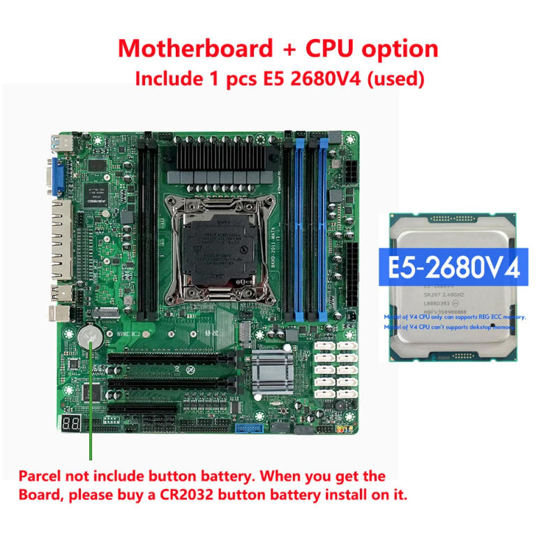 Description Picture 3 of itemXeon E5 NAS Motherboard C612 10 SATA 4*2.4G LAN Port LGA2011 NAS Board 2*M.2 4 Channel 6*DDR4 DIMM With PCIE Support E5 2680V4