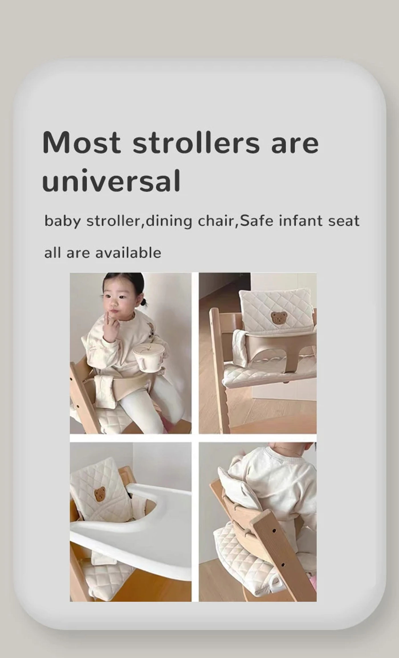 Description Picture 5 of itemCute Baby High Chair Cushion Bunny Bear Baby Back Cushion Baby Sitting More Comfortable Dining Chair Accessories Eating Cushion