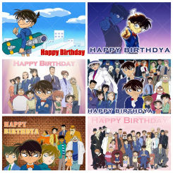 Detective Conan Theme Photography Background Customized Children's Boy Birthday Party Baby Shower Decoration Photo Studio Props