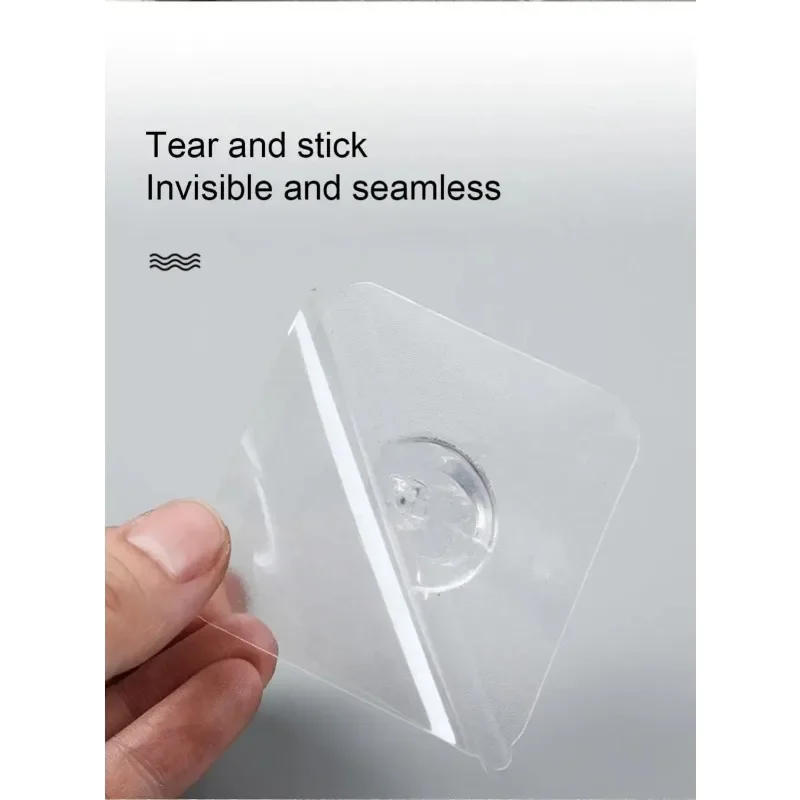 Description Picture 5 of itemPortable Transparent Self Adhesive Hooks Waterproof Door Wall Hangers Hooks Strong Heavy Load Rack Kitchen Bathroom Accessories