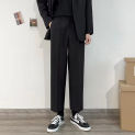 2024 Spring Men's Korean Style Pants Clothing Casual Fashion Trousers Streetwear Jogger Overalls Office  Male Black Gray A261