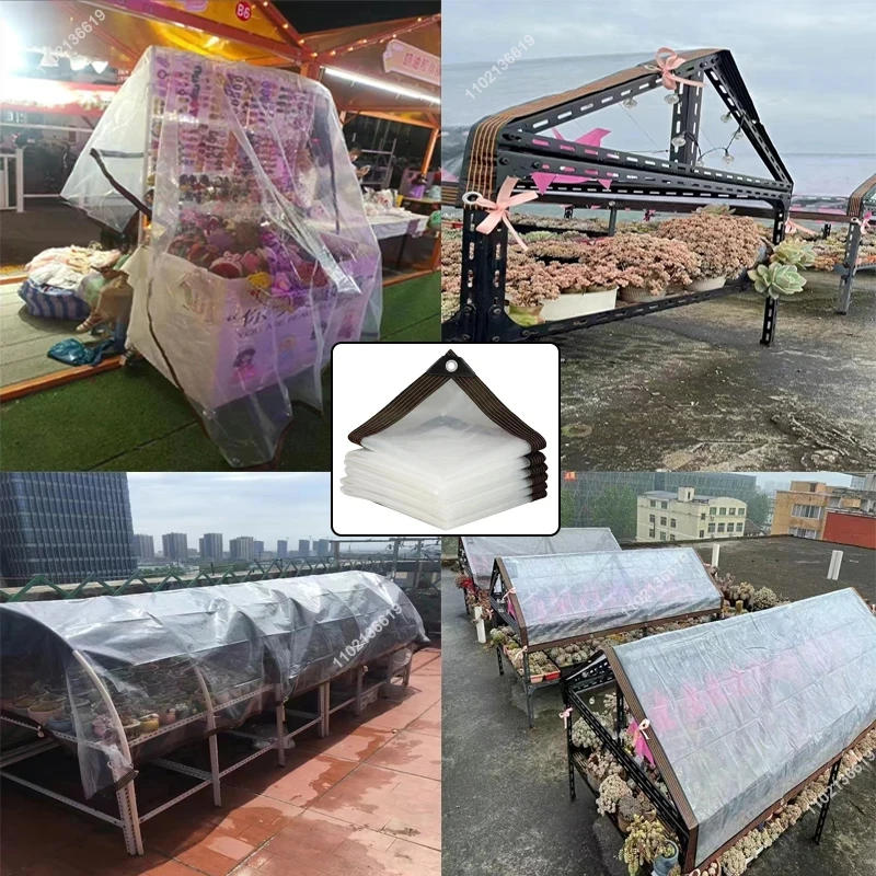 Description Picture 4 of itemTransparent Outdoor Tarpaulin 0.16mm PE Rainproof Garden Plant Cover Gazebo Pergola Canopy Dog Pet Window Windproof Awning