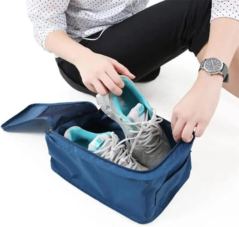Description Picture 3 of itemWaterproof Travel Shoes Storage Bag Clothing Organizer Convenient Zip Lock Sorting Pouch Foldable Underwear Socks Packing Item