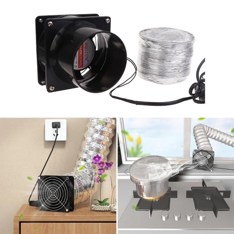 Description Picture 3 of itemExhaust Fan Duct Air Ventilation Blower Window Extractor Toilet Kitchen Industrial Fan Adjustable Speed with Duct Hose E7CB
