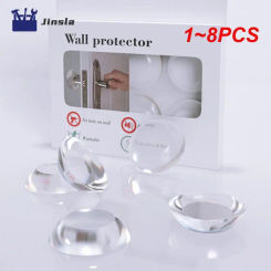 Door Wall Protector Pads Washable Self Adhesive Transparent Door Stopper Reusable Soft PU Round Shock Absorbent Gel