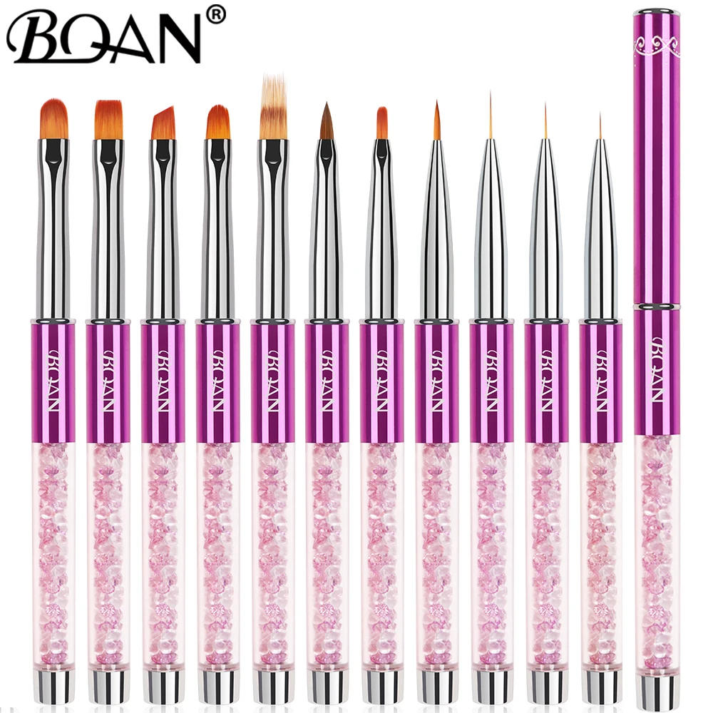 Description Picture 3 of item10Style Purple Nail Brush Set  Nail Art Line Painting Brushes Crystal Acrylic Thin Liner Drawing Pen Manicure Tools UV Gel