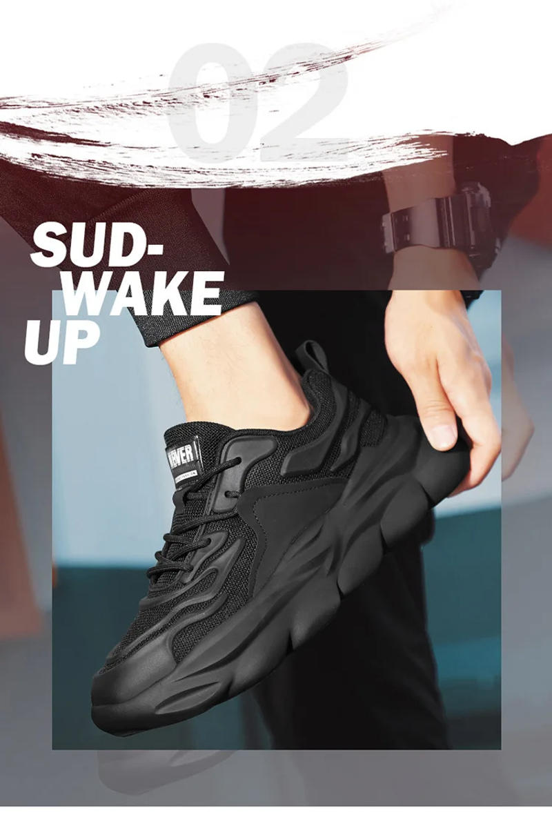 Description Picture 2 of itemNew Versatile Men's Shoes Spring Leisure Sport Running Sneakers Breathable Men's Lightweight Footwear Thick Sole Trendy Shoes