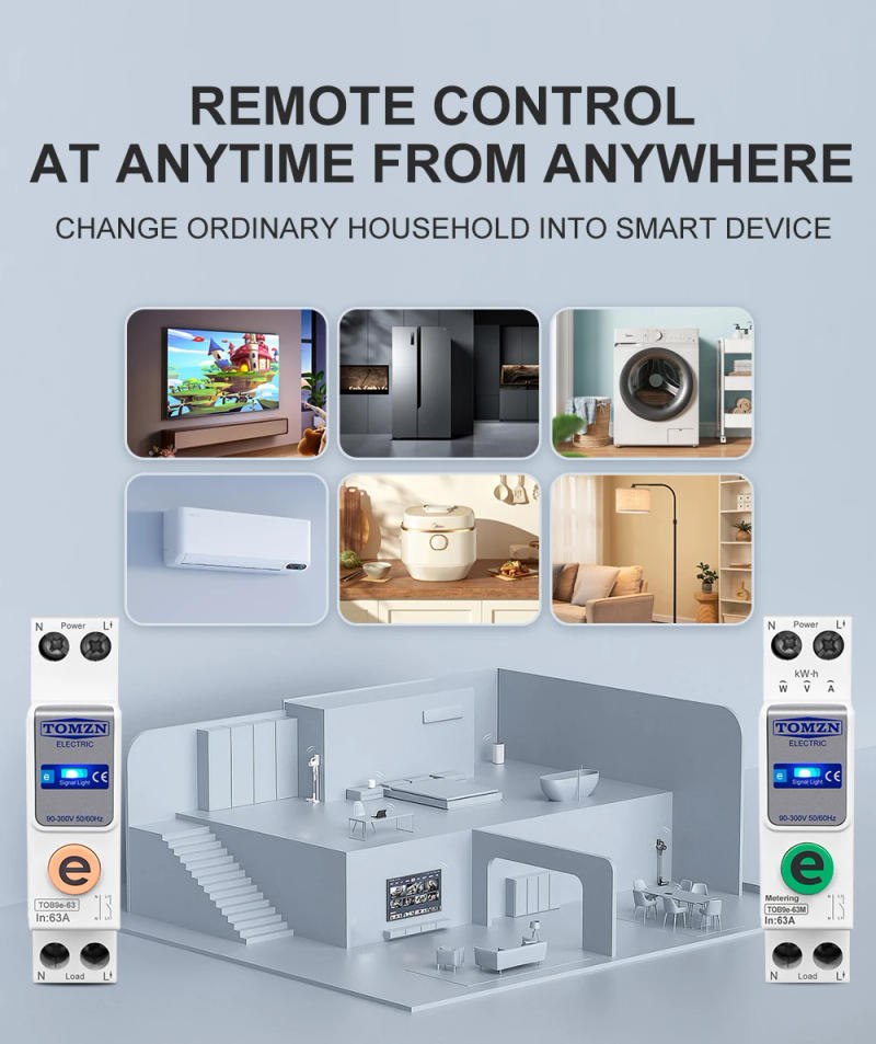 Description Picture 6 of itemewelink TOMZN 1P+N 63A 110V 220V WIFI Smart Switch Energy Meter Kwh Metering Circuit Breaker Timer Relay Smart Home protection
