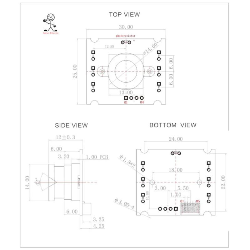 Description Picture 3 of itemOV9726 Camera Module 1M Pixes USB Free Driver CMOS Sensor 42/70 Degrees Vision 3.0mm/2.8mm/6mm Focal Distance