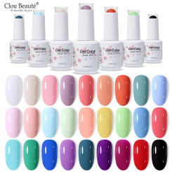 Clou Beaute 15ml Nail Gel Polish Base Top Coat Vernis Semi Permanent UV Lakiery Hybrydowe Glitter Gel Polish Nails Art Gel Glue