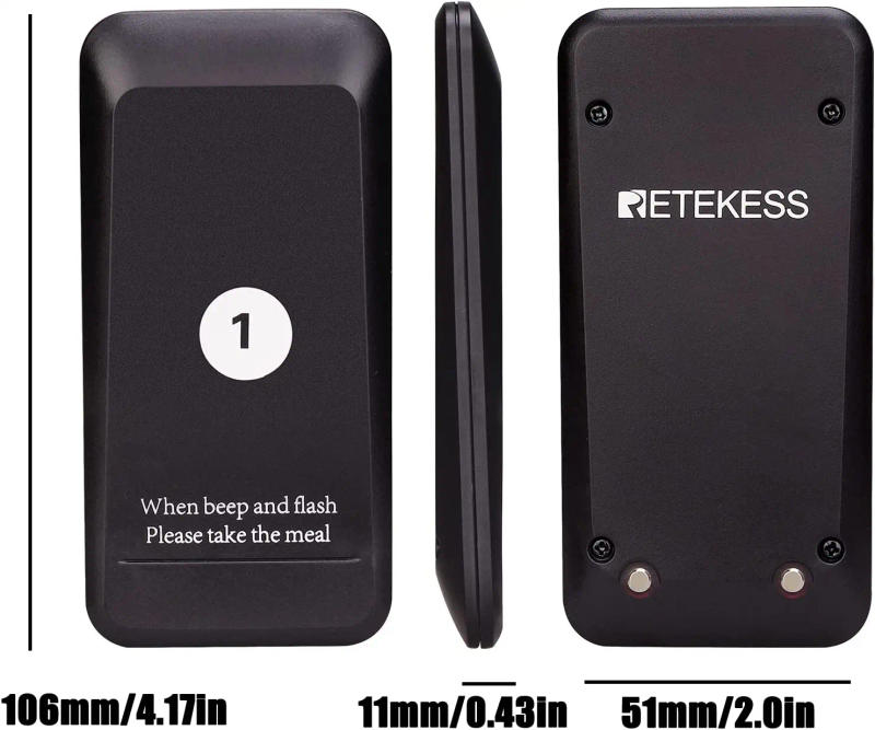 Description Picture 6 of itemRetekess 10Pcs Coaster Pagers Receivers For TD157 Restaurant Pager Wireless Calling System For Coffee Church Bar Beauty Salon